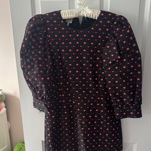 Chic Black Dress with Red Accents